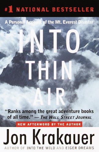 A picture of the book into thin air written by Jon Krakauer