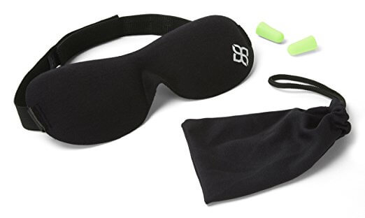 A set of containing an eye mask and ear plugs for long haul flights