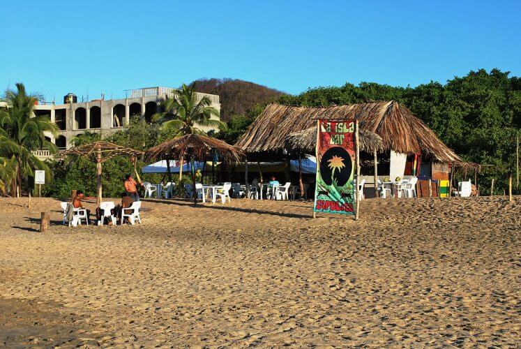 A shot of the lalsala bar on Zipolite beach. A haven for hippies
