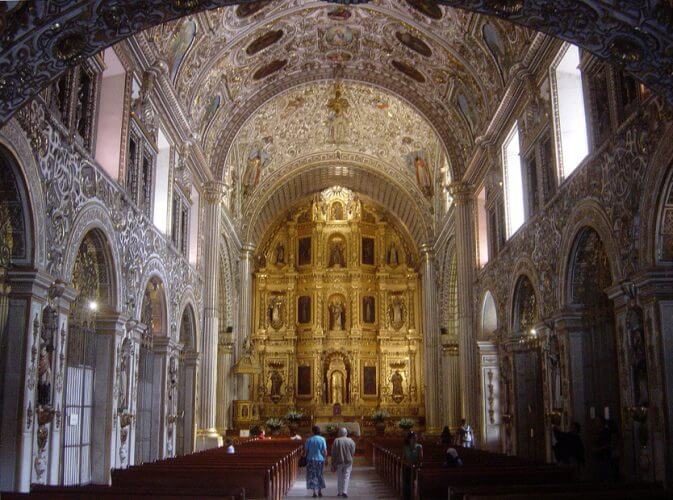 A picture taken inside the Santo Domingo Church in Oaxaca. Famous for its architecture. 