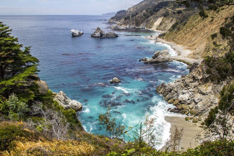 A view of the bay in big Sur California