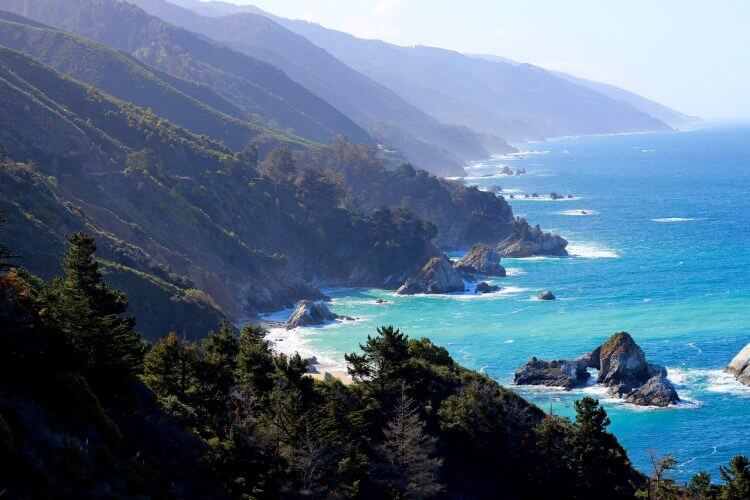 An image of big sur in California. One of the most sought after camp sites