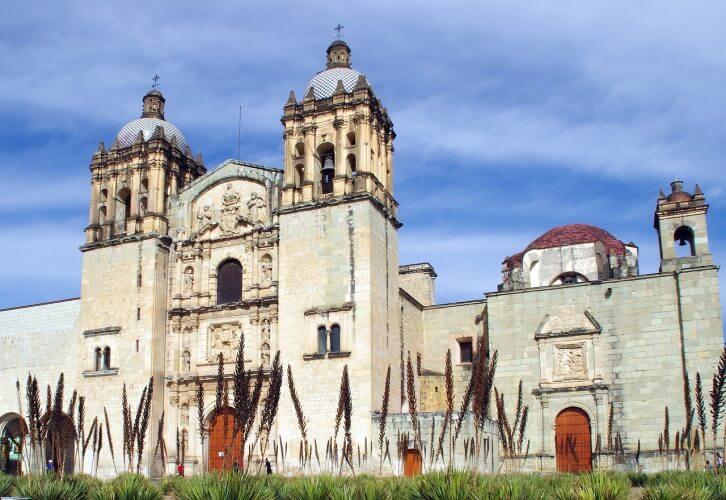 An external view of the Santo Domingo Cathedral in Mexico