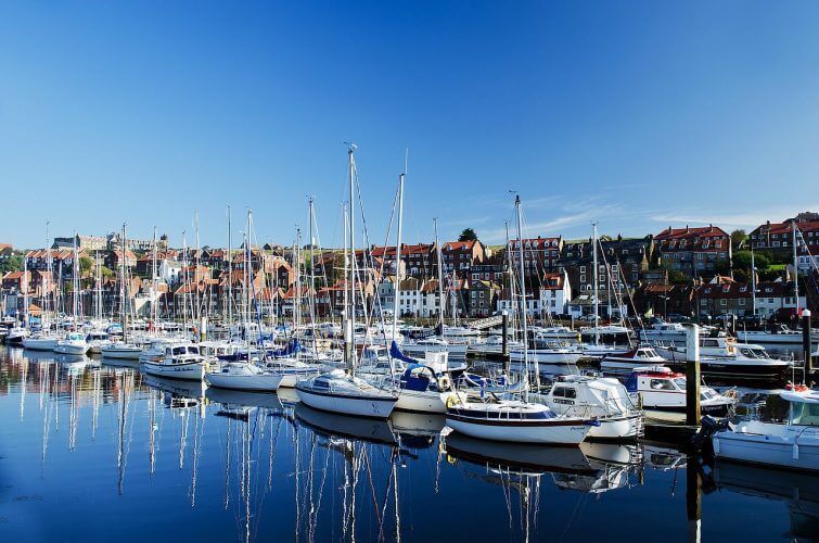 An enchanting image of the boats & yachts situated on the Whitby coast