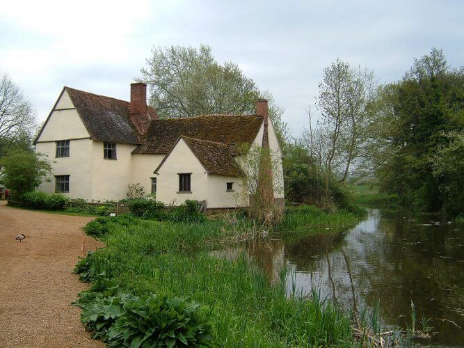 A picture of the centuries old Willy Lott's Cottage in Dedham