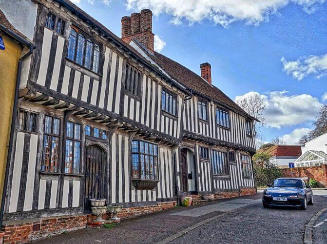 A set of medieval houses in Lavenham, England