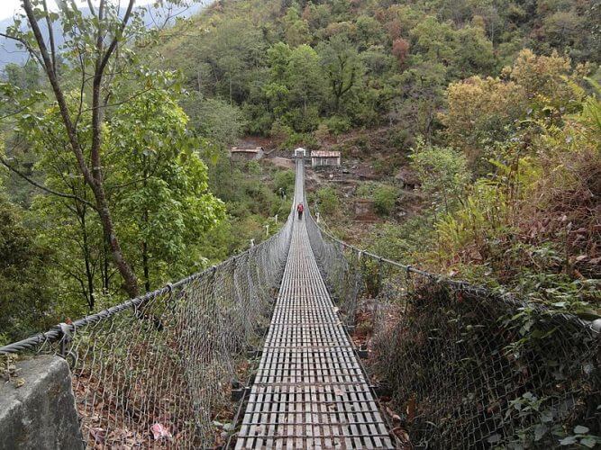 A shot of the bridge one must cross along the Jiri trek