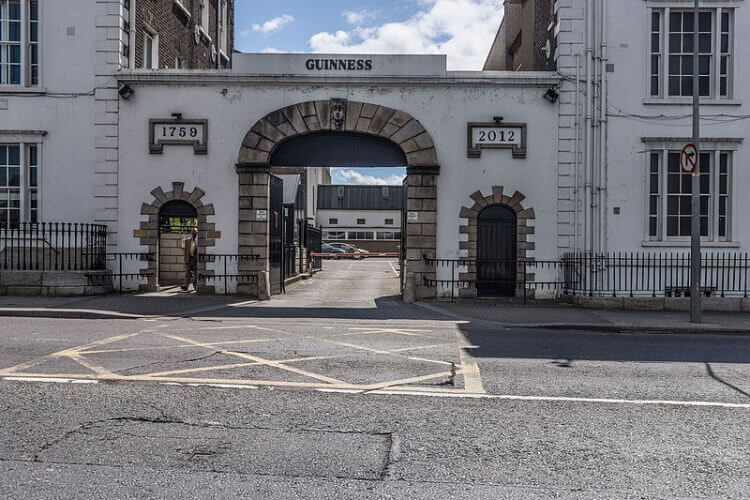A shot of the St James Gate in Ireland. Home to Guinness bear