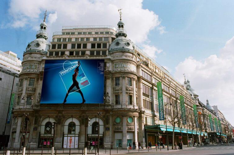 The Printemps shopping centre in Paris is captured in this picture