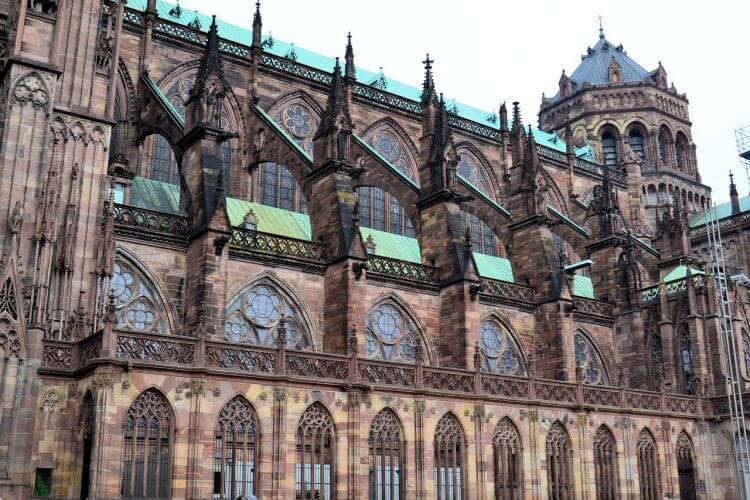 A cathedral in Strasbourg is pictured here