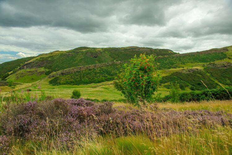 A shot of the Holyrood Park in Edinburgh Scotland