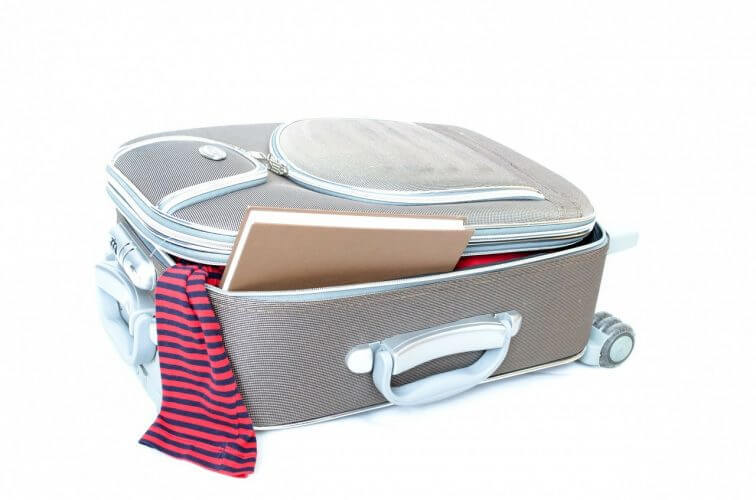 A simple suitcase with many pouches for quick access is seen in this image