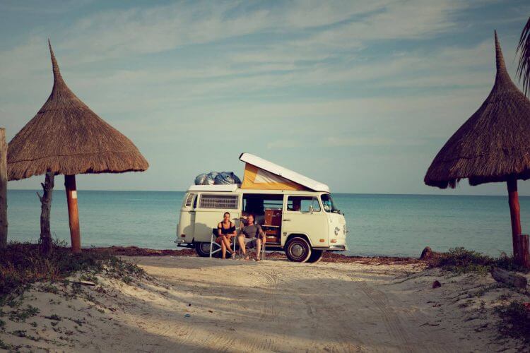 A picture of a couple chilling in Isla Holbox, Mexico