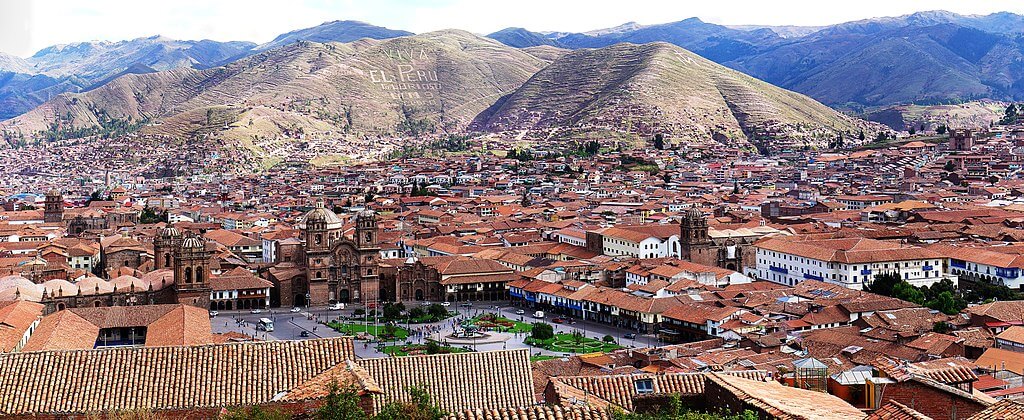 Aerial view of Cuzco in Peru