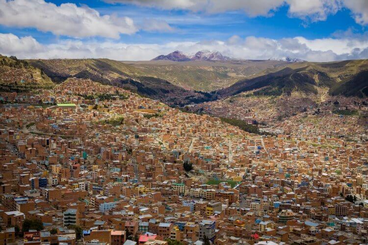 The city of La Paz in bolivia