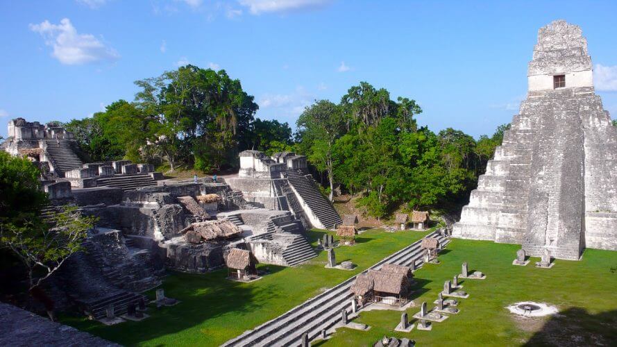 The ruins in Tikal are shown here