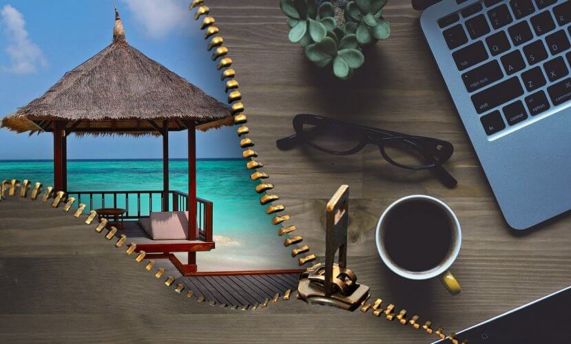 Work & holiday symbolic image
