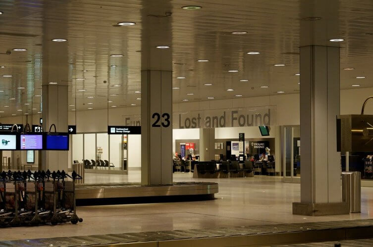 A picture of the lost & found counter in Zurich Airport