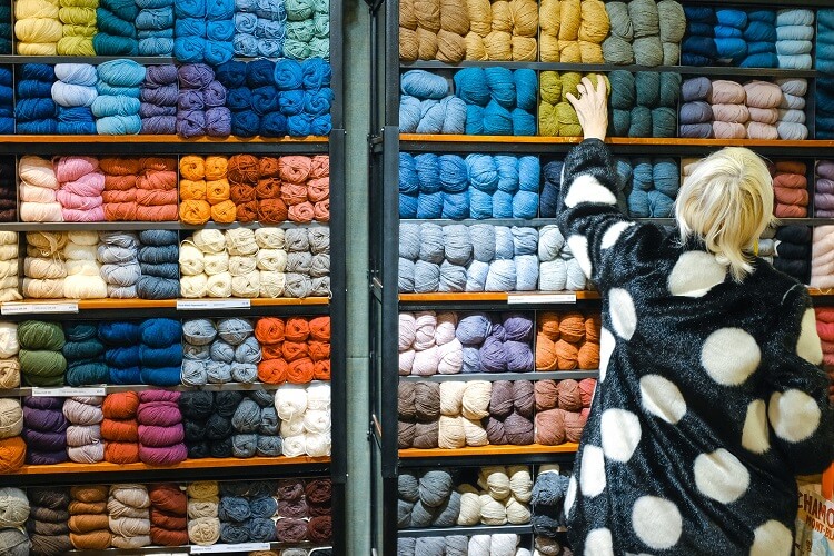 An image of wool dyed in different colors