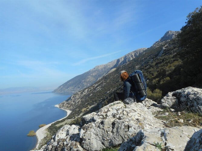 An image of a person hiking the Lycian Way near Antalya