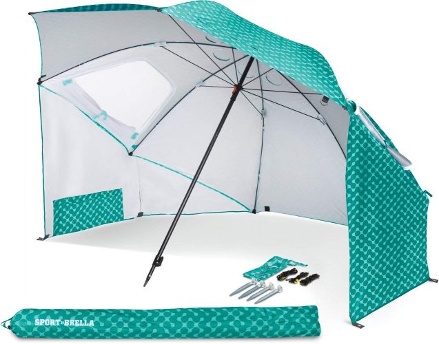 2. Sport-Brella Sun & Rain Canopy Beach Umbrella