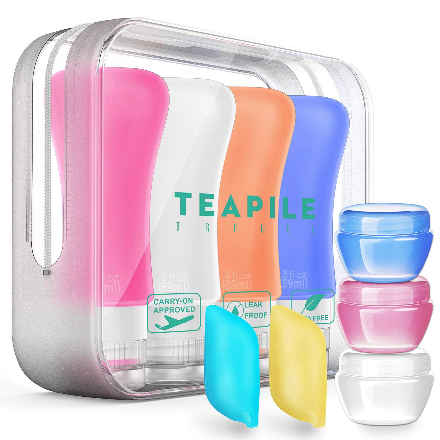 3. Teapile - 9 Pack TSA Approved Containers