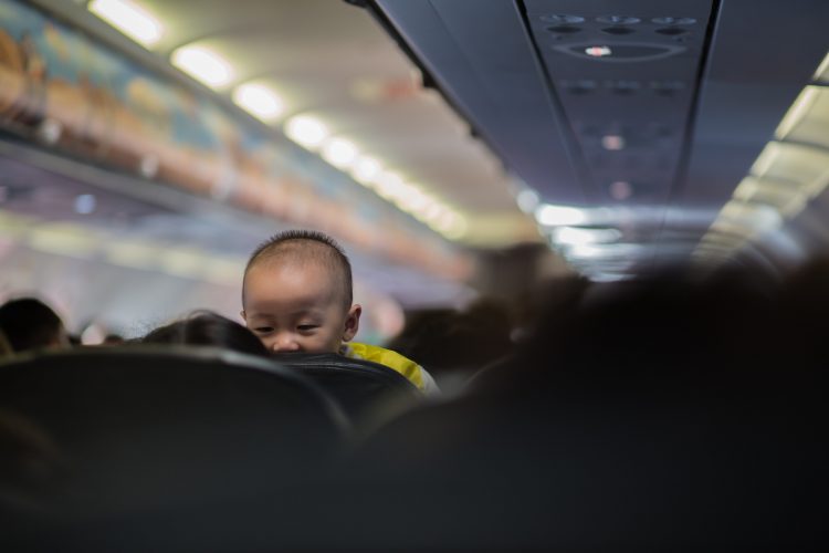 A baby on a plane